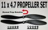1 pair 11 x4.7 inch Normal Rotating Propellers - Park Flyers,  Multicopters, Quadcopters, Tricopter
