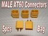 Male XT60 connectors (5pcs/bag) GENUINE