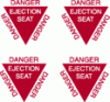 Ejection Seat Triangles 1.5 inch Red & white