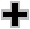  Black German Cross with wide white border all around