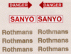 Red Danger Signs sanyo rothmans sheet