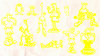 Fido Dido Sheet sheet size 12 inch x 7 inch Flourescent yellow
