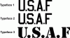U.S.A.F - Cut vinyl lettering