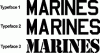 MARINES - Cut vinyl lettering