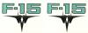 F-15 Decal - Black and Mint on Clear